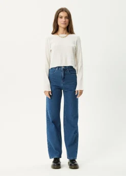 Long Sleeve<Afends Focus  - Seersucker Long Sleeve Top Off White