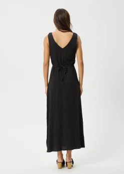 Dresses<Afends Focus  - Seersucker Maxi Dress Black