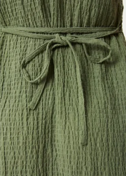 Dresses<Afends Focus  - Seersucker Maxi Dress Oil Green