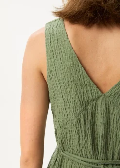 Dresses<Afends Focus  - Seersucker Maxi Dress Oil Green