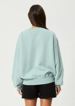 Outerwear<Afends Frolic  - Crew Neck Jumper Ether Blue