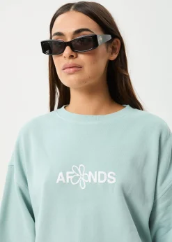 Outerwear<Afends Frolic  - Crew Neck Jumper Ether Blue