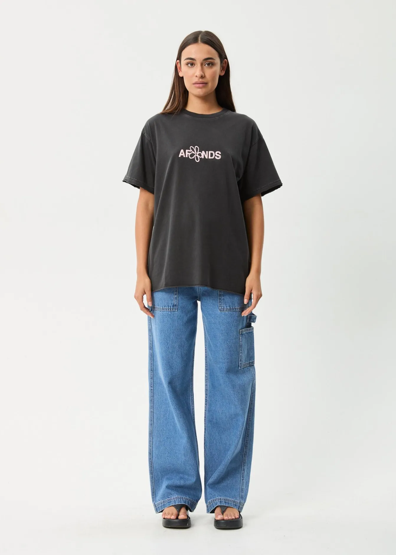 Tees & Shirts<Afends Frolic - Oversized Tee Stone Black