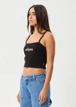 Sleeveless<Afends Frolic  - Rib Singlet Black