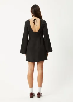 Dresses<Afends Gabriel  - Cupro Mini Dress Black