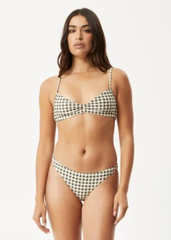 Swimwear<Afends Gambet  - Check Bikini Top Black / Sand