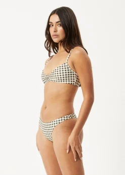 Swimwear<Afends Gambet  - Check Bikini Top Black / Sand