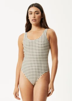 Swimwear<Afends Gambet  - Check One Piece Black / Sand