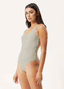 Swimwear<Afends Gambet  - Check One Piece Black / Sand