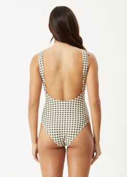 Swimwear<Afends Gambet  - Check One Piece Black / Sand