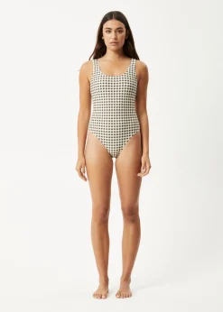 Swimwear<Afends Gambet  - Check One Piece Black / Sand