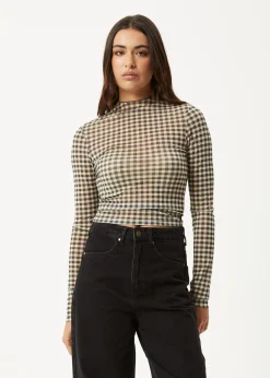 Sets & Co-Ords|Long Sleeve<Afends Gambet  -  Sheer Long Sleeve Top Black / Sand