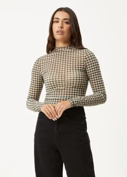 Sets & Co-Ords|Long Sleeve<Afends Gambet  -  Sheer Long Sleeve Top Black / Sand