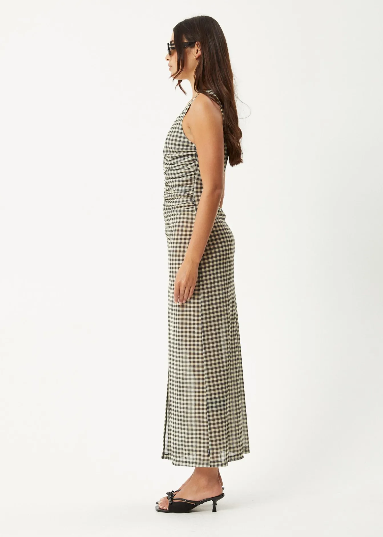 Dresses<Afends Gambet - Sheer Maxi Dress Black / Sand