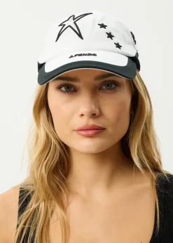 Accessories|Accessories<Afends Games  - Panelled Cap White / Black