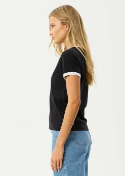 Tees & Shirts<Afends Gardening Club  - Ringer  Tee Black