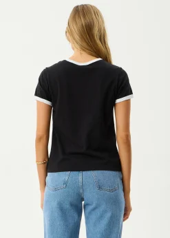 Tees & Shirts<Afends Gardening Club  - Ringer  Tee Black