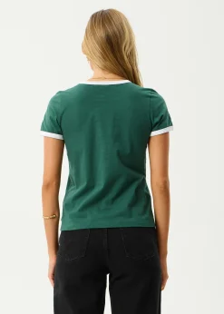 Tees & Shirts<Afends Gardening Club  - Ringer  Tee Hunter Green
