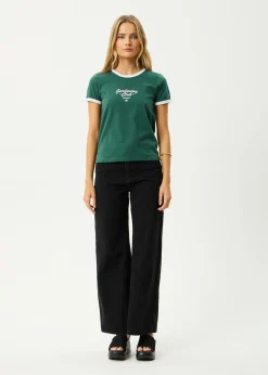 Tees & Shirts<Afends Gardening Club  - Ringer  Tee Hunter Green