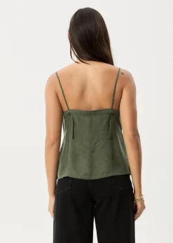 Sleeveless<Afends Gemma  - Cupro Cami Top Deep Green