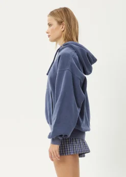 Sweaters & Hoodies|Outerwear<Afends Genesis  - Boxy Hoodie Washed Marlin