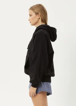 Sweaters & Hoodies|Outerwear<Afends Genesis  - Boxy Hoodie Black