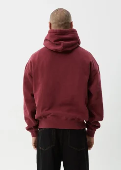 Sweaters & Hoodies|Outerwear<Afends Genesis  - Boxy Hoodie Washed Burgundy