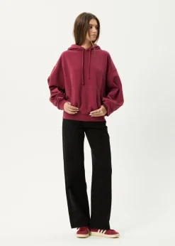 Sweaters & Hoodies|Outerwear<Afends Genesis  - Boxy Hoodie Washed Burgundy