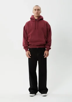 Sweaters & Hoodies|Outerwear<Afends Genesis  - Boxy Hoodie Washed Burgundy