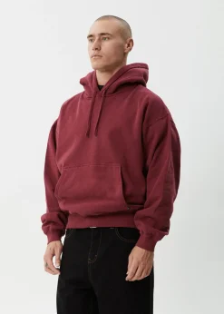 Sweaters & Hoodies|Outerwear<Afends Genesis  - Boxy Hoodie Washed Burgundy