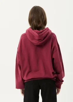 Sweaters & Hoodies|Outerwear<Afends Genesis  - Boxy Hoodie Washed Burgundy