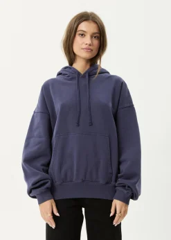 Sweaters & Hoodies|Outerwear<Afends Genesis  - Boxy Hoodie Washed Deep Sea