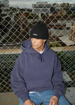 Sweaters & Hoodies|Outerwear<Afends Genesis  - Boxy Hoodie Washed Deep Sea