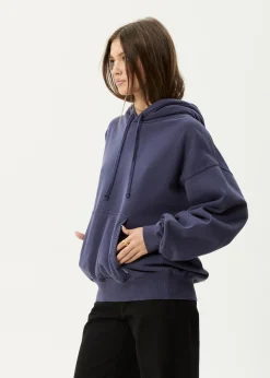 Sweaters & Hoodies|Outerwear<Afends Genesis  - Boxy Hoodie Washed Deep Sea