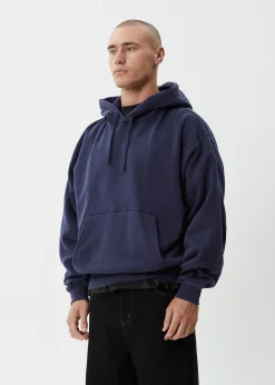 Sweaters & Hoodies|Outerwear<Afends Genesis  - Boxy Hoodie Washed Deep Sea
