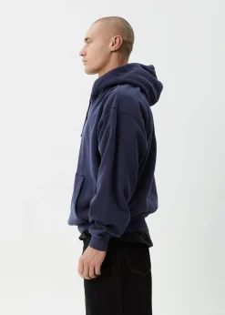 Sweaters & Hoodies|Outerwear<Afends Genesis  - Boxy Hoodie Washed Deep Sea