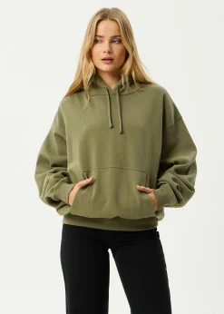 Sweaters & Hoodies|Outerwear<Afends Genesis  - Boxy Hoodie Military
