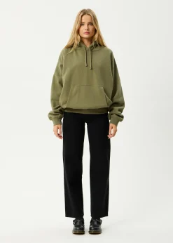 Sweaters & Hoodies|Outerwear<Afends Genesis  - Boxy Hoodie Military