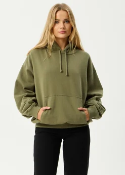 Sweaters & Hoodies|Outerwear<Afends Genesis  - Boxy Hoodie Military