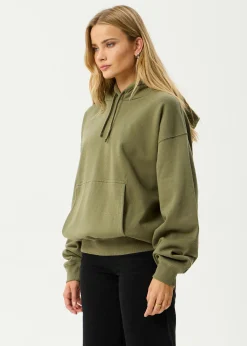 Sweaters & Hoodies|Outerwear<Afends Genesis  - Boxy Hoodie Military
