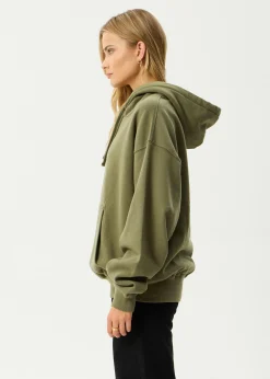 Sweaters & Hoodies|Outerwear<Afends Genesis  - Boxy Hoodie Military