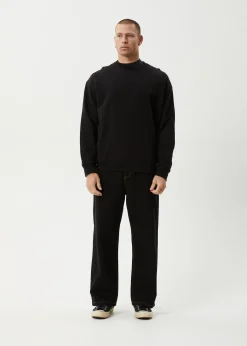 Sweaters & Hoodies|Long Sleeve<Afends Genesis  - Crew Neck Jumper Black