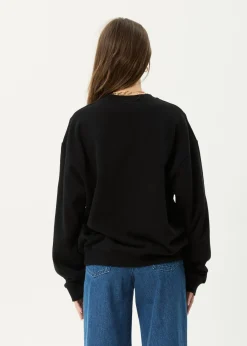 Sweaters & Hoodies|Long Sleeve<Afends Genesis  - Crew Neck Jumper Black