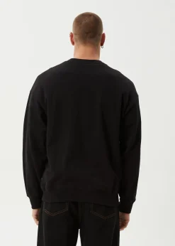 Sweaters & Hoodies|Long Sleeve<Afends Genesis  - Crew Neck Jumper Black