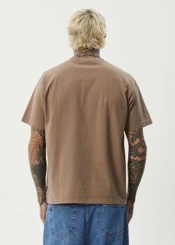 Tees & Shirts|T-Shirts<Afends Genesis  - Heavyweight Boxy Tee Fossil