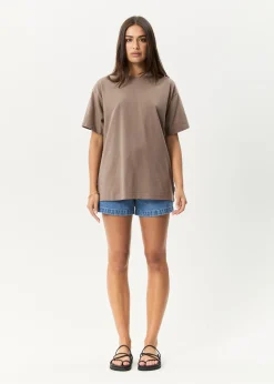 Tees & Shirts|T-Shirts<Afends Genesis  - Heavyweight Boxy Tee Fossil