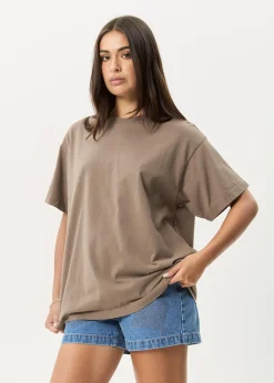 Tees & Shirts|T-Shirts<Afends Genesis  - Heavyweight Boxy Tee Fossil