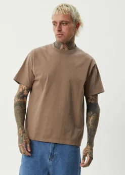 Tees & Shirts|T-Shirts<Afends Genesis  - Heavyweight Boxy Tee Fossil