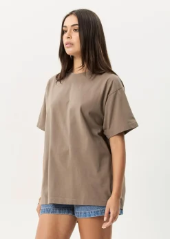 Tees & Shirts|T-Shirts<Afends Genesis  - Heavyweight Boxy Tee Fossil