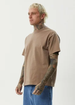 Tees & Shirts|T-Shirts<Afends Genesis  - Heavyweight Boxy Tee Fossil